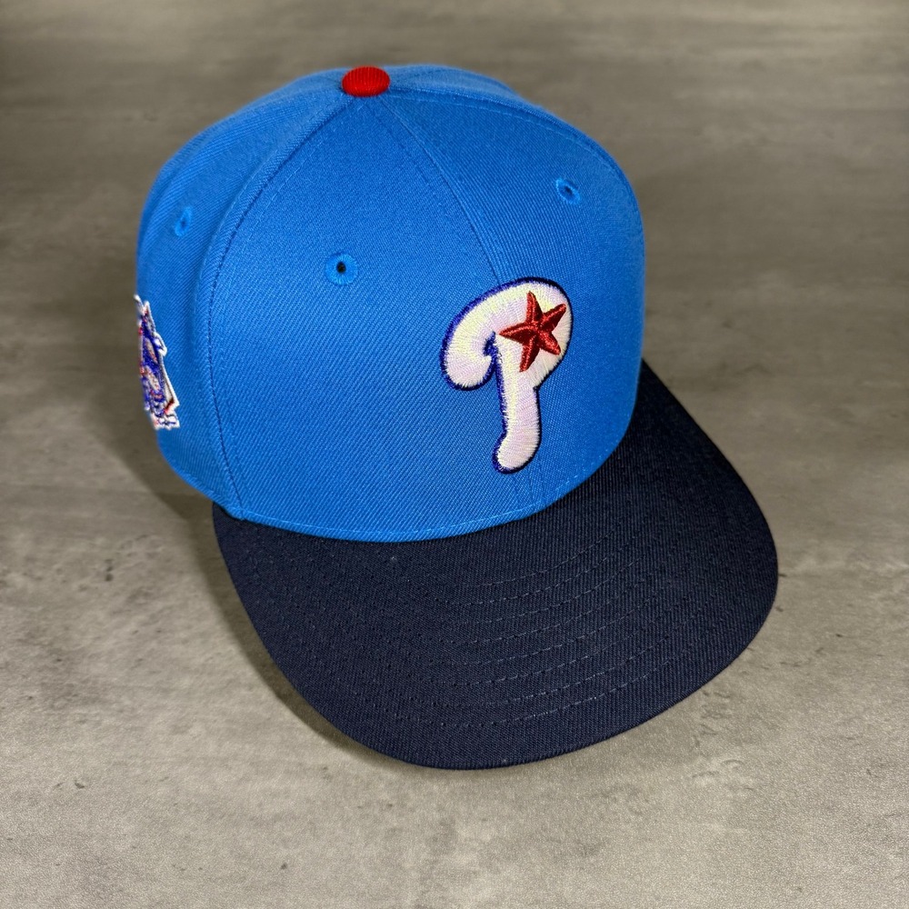 Prociety Philadelphia Phillies New Era Cap 7 1/4 Blue Red Pink Independence RARE